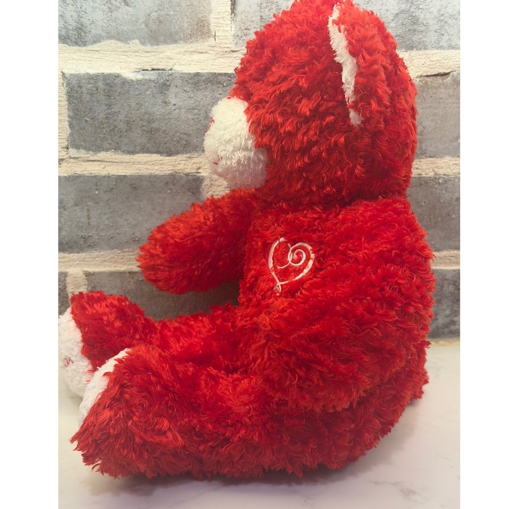 Build-A-Bear Red Hugs and Kisses Teddy Bear Valentine Plush Heart Swirl 16 inch - Picture 2 of 8